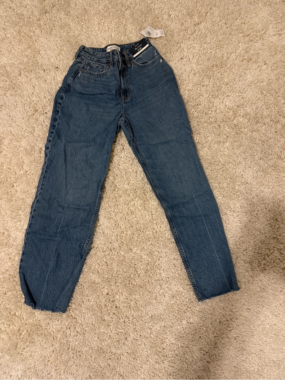 Abercrombie & Fitch High-Rise Straight-Leg Jeans - Indigo Blue